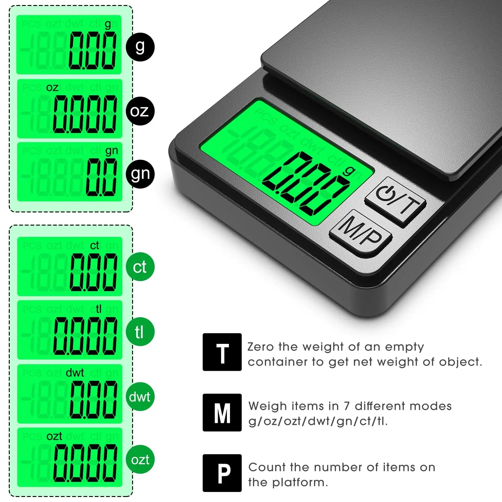 Mini Balance de Poche Rétro-Éclairée - 1KG MAX