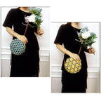 Sac rond en paille de bambou pour femmes