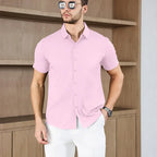 Chemise Unie Coupe Moderne pour l’Été – Homme