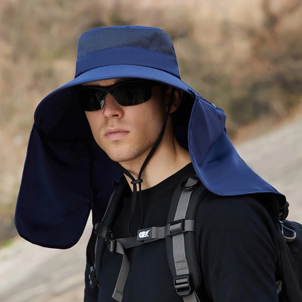 Chapeau anti-UV avec couvre-cou intégré