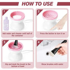 Nettoyeur de pinceaux de maquillage rotatif USB