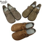 Chaussures Sabots en Daim Antidérapante à Boucle