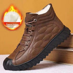 Bottes d'Hiver en Cuir PU Imperméables et à Doublure Chaude