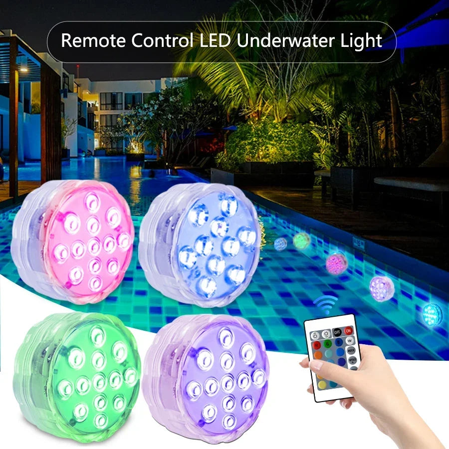 Lot de 4 Spots Lumineux RGB Waterproof - 16 Couleurs + 1 Télécommande