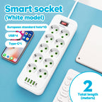 Multiprise 10 Prises + USB & Type-C – 2m