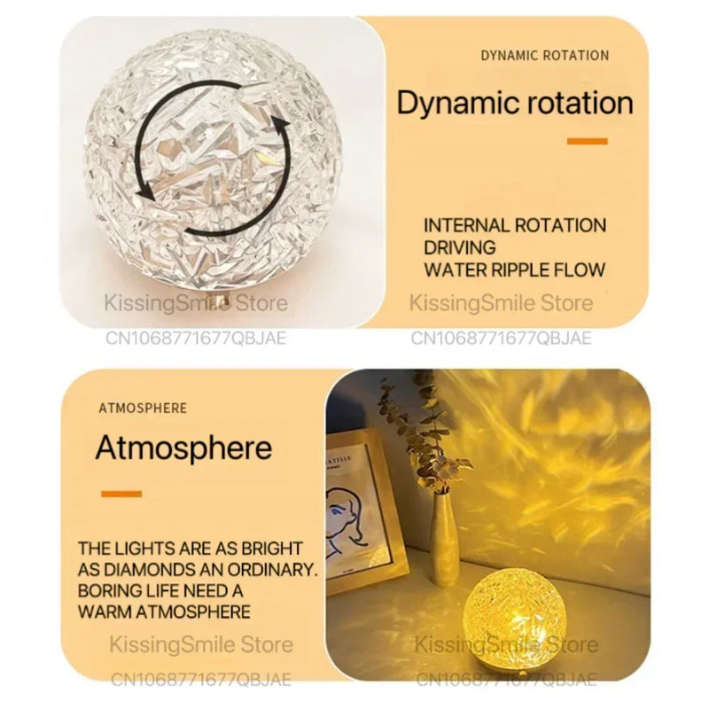 Boule Cristal LED Tactile – Éclairage Relaxant
