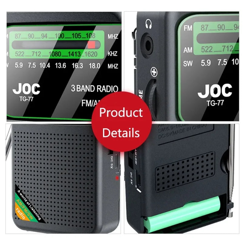Radio de Poche 3 Bandes Rechargeable