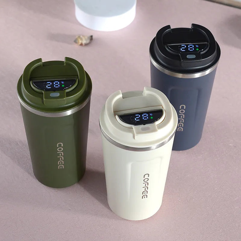 Thermos à café en acier intelligent - Affiche la température