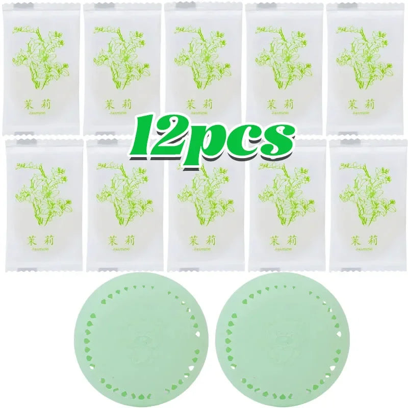 Lot de 12 Désodorisants Solides Aromatique – Parfum Longue Durée pour Salle de Bain, Chambre, Voiture, Armoire, Maison et Toilettes