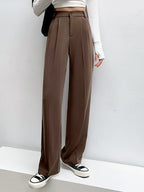Pantalon décontracté ample taille haute