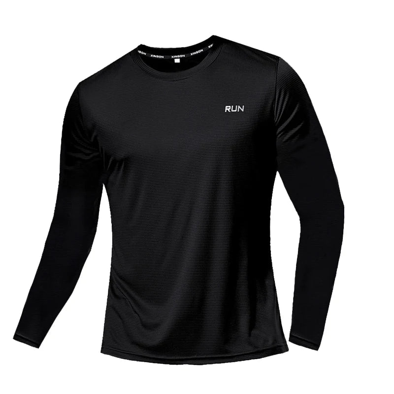 T-Shirt Homme en Soie Glacée à Manches Longues – Respirant, Séchage Rapide et Protection Solaire
