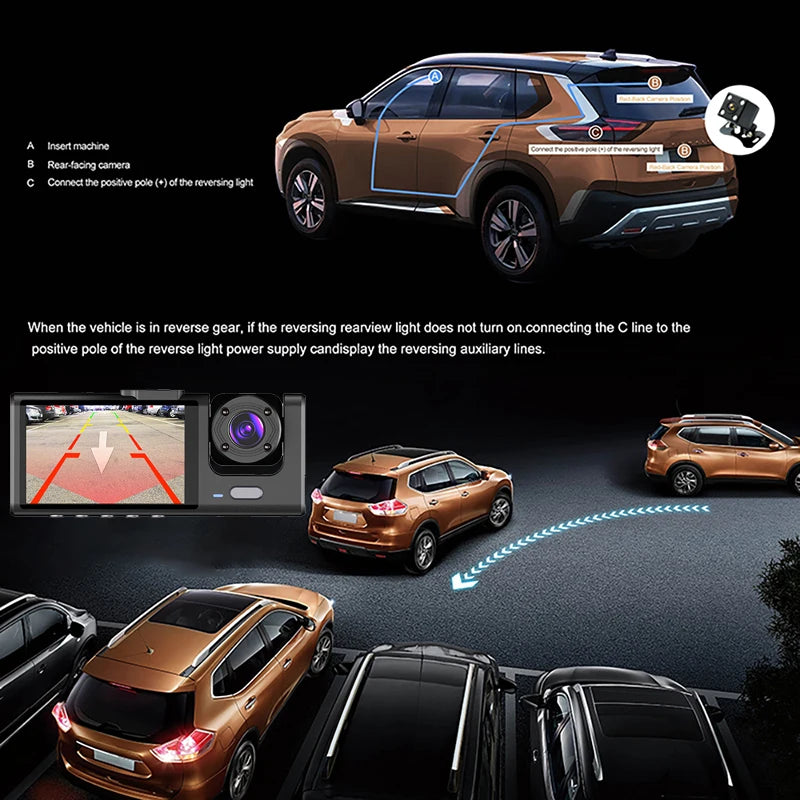 Caméra enregistreur vidéo de tableau de bord WiFi 1080° - Carte SD 64G OFFERTE