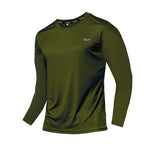 Camiseta de manga larga de seda helada para hombre – Transpirable, de secado rápido y con protección solar