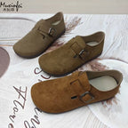 Chaussures Sabots en Daim Antidérapante à Boucle