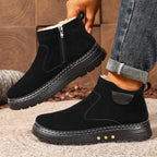 Bottes en Daim Antidérapantes avec Doublure en Fausse Fourrure - Homme
