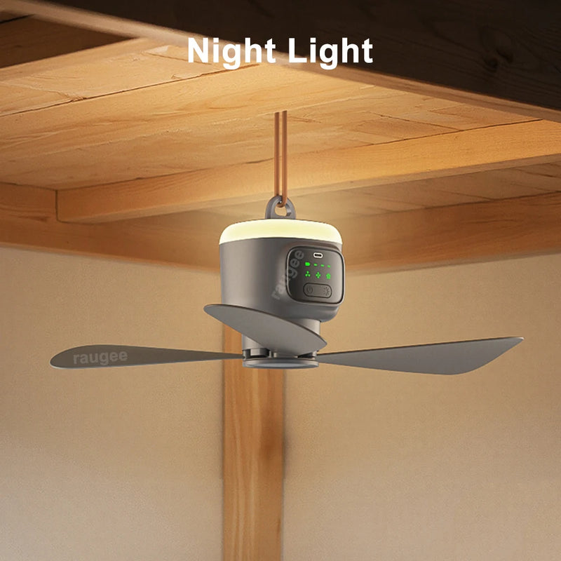 Ventilateur de Plafond 12000mAh Portable & Rechargeable - 4 Vitesses