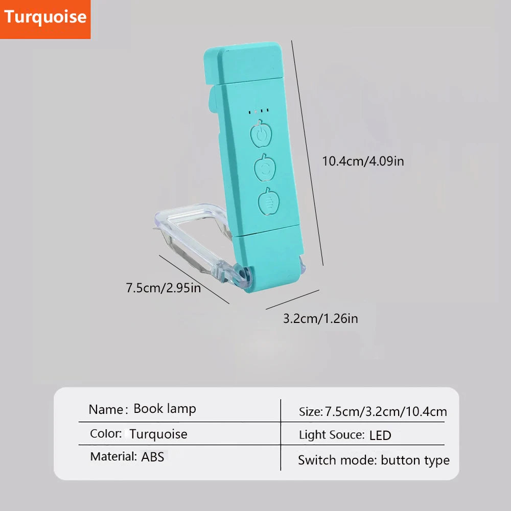 Mini Lampe à Clip de Lecture Portable - 3 Lumières + 5 Intensités