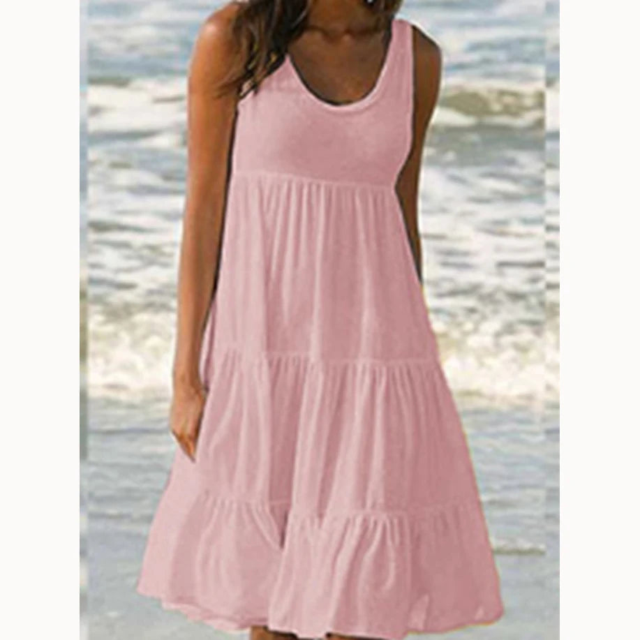 Robe mi-longue à bretelles dos nu fendue — femme