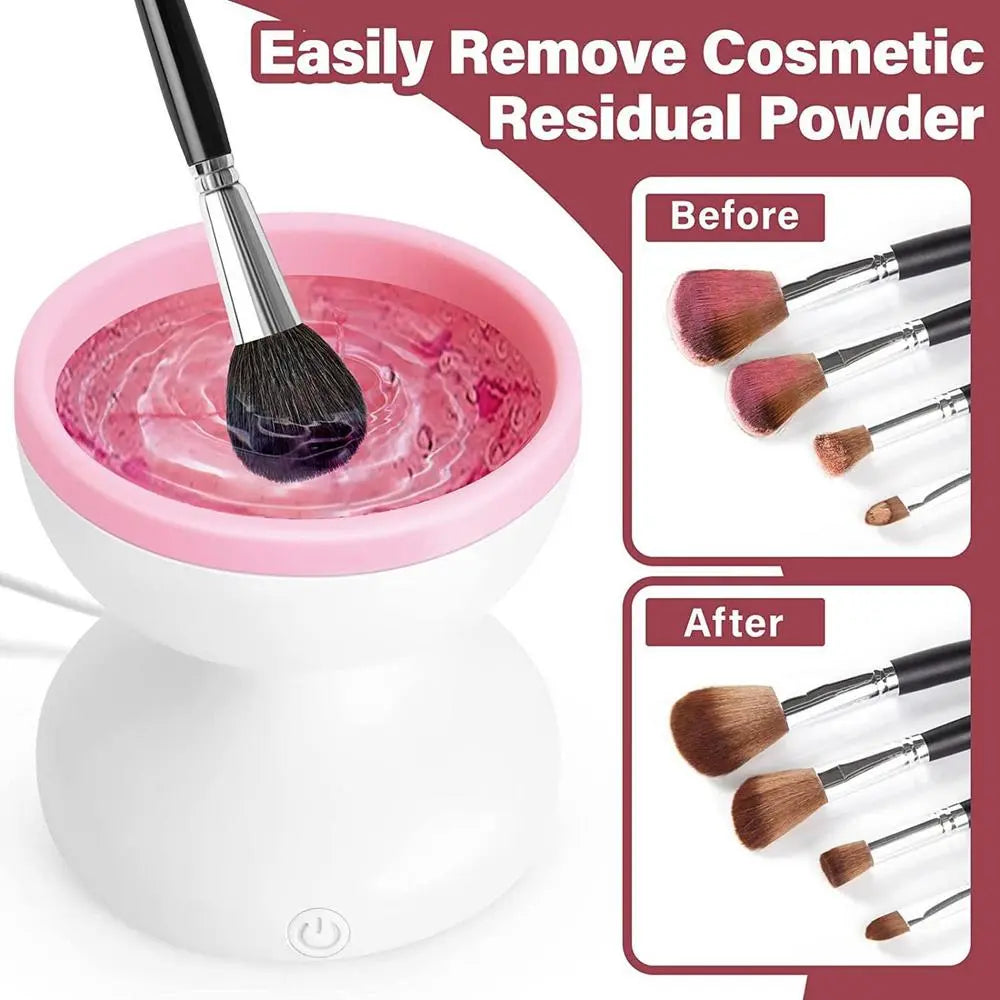 Nettoyeur de pinceaux de maquillage rotatif USB
