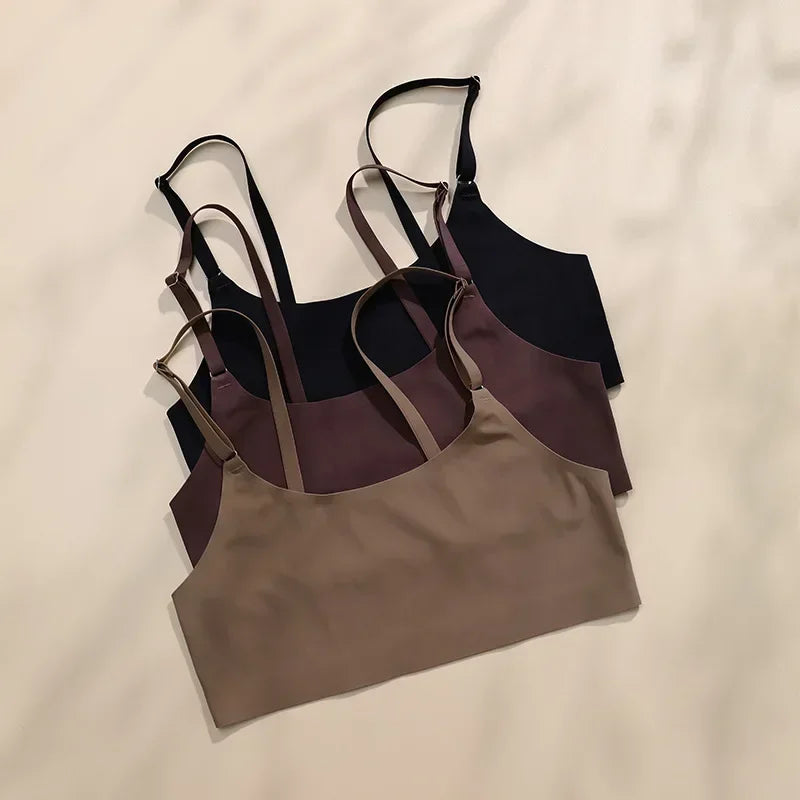 Ensemble bralette et culotte en soie glacée invisible