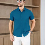 Chemise Unie Coupe Moderne pour l’Été – Homme