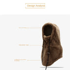 Cagoule de ski coupe-vent en polaire Sherpa