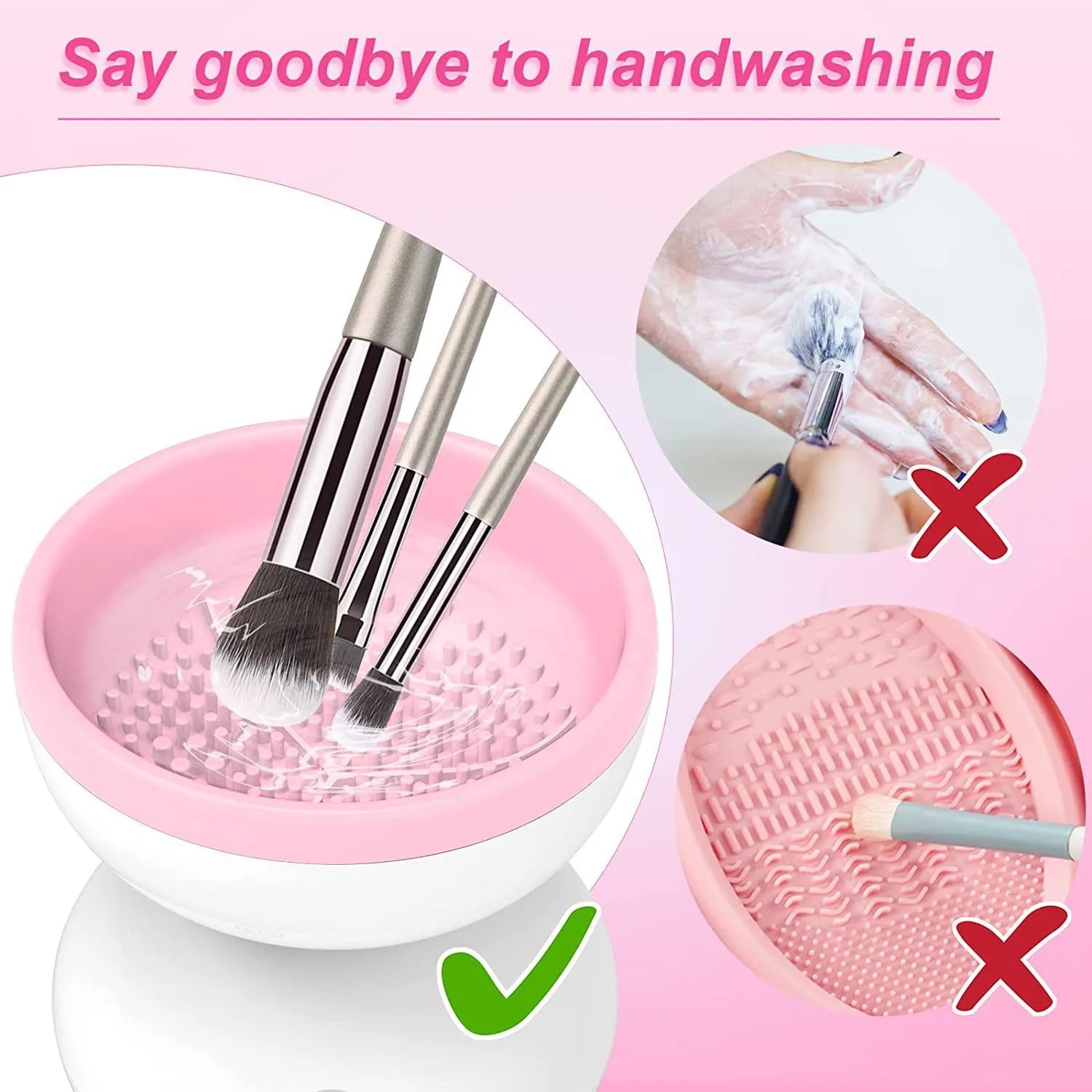 Nettoyeur de pinceaux de maquillage rotatif USB