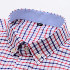Chemise légère à carreaux et rayures pour hommes - 100% coton