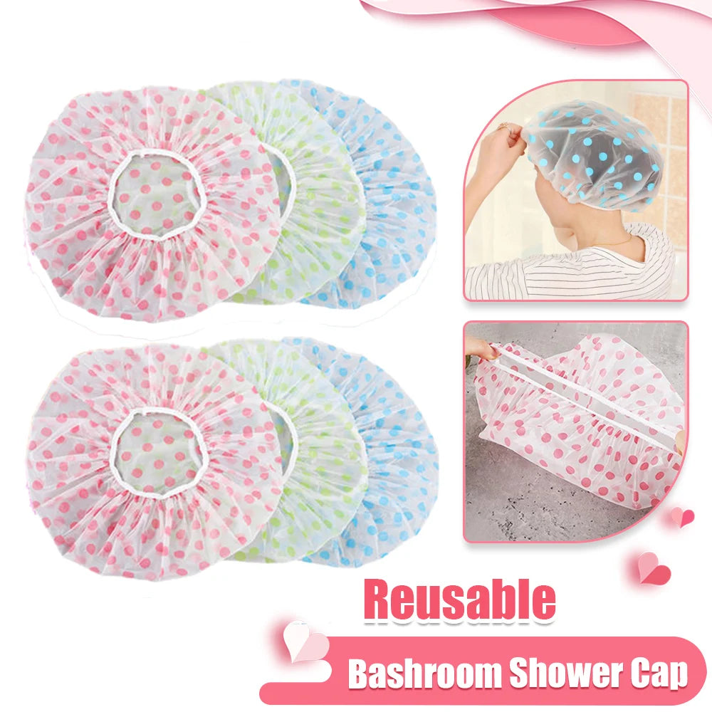 3x Bonnets de douche imperméables pour femme