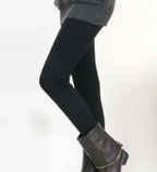 Jogging Slim à Large Taille Haute et Doublure Polaire