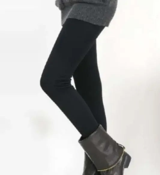 Jogging Slim à Large Taille Haute et Doublure Polaire