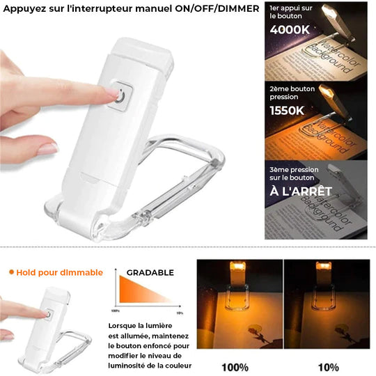 Mini lampe de lecture rechargeable - Marque page