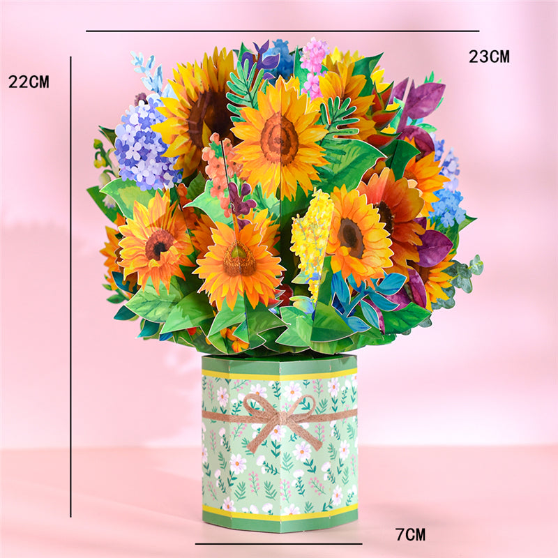 Pop Up Flower : Bouquet de fleurs 3D - carte de vœux