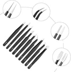 Lot de 9 Pinces Antistatique de précision