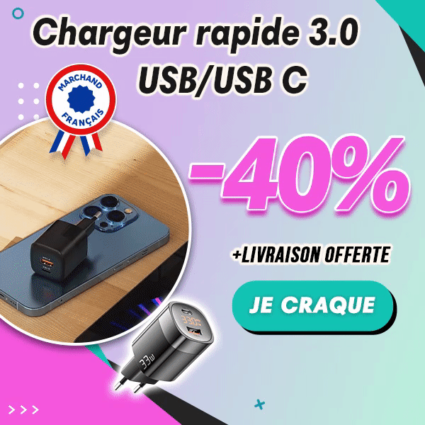 Chargeur rapide 3.0 - USB/USB C