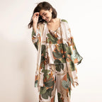 Pyjama bohème à fleur - 3 Pièces