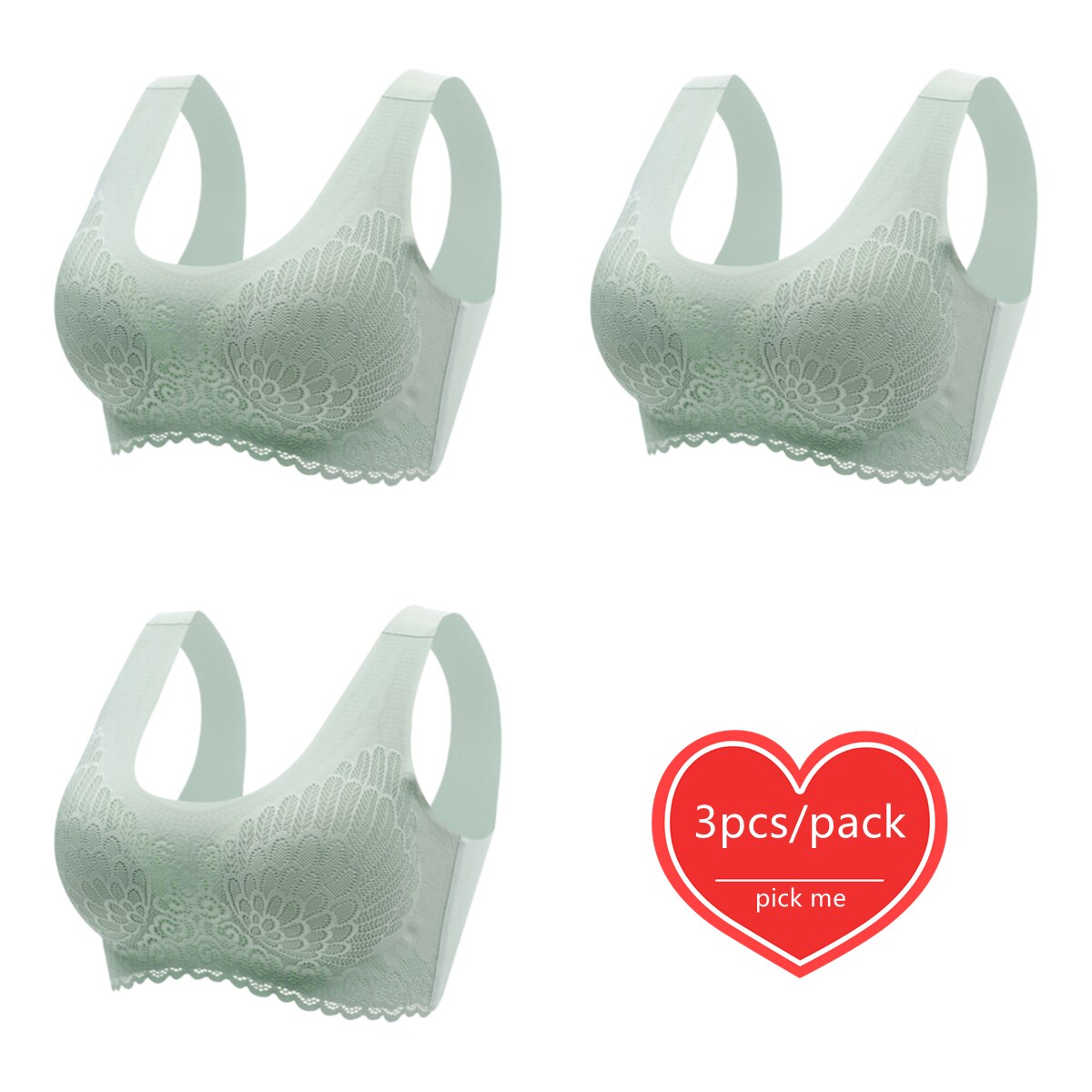 Lot de 3 Brassières Dentelle 5D sans couture