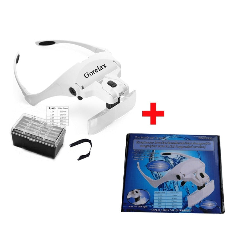 Lunettes loupe de précision avec lampe