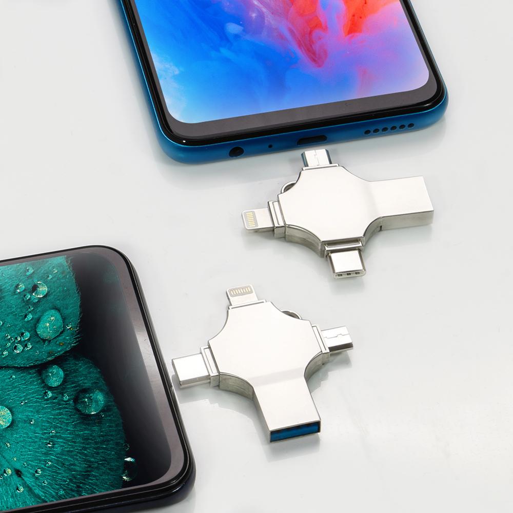 Clé USB 4 EN 1 64GB - PC, Téléphone, Tablette