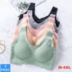 Lot de 3 Brassières Dentelle 5D sans couture