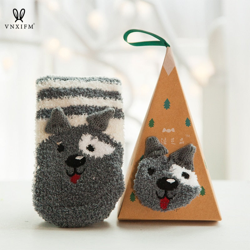 Chaussettes polaire d'hiver - Animaux mignons