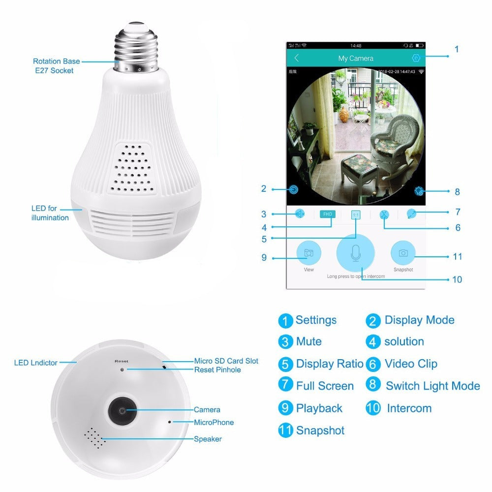 Ampoule caméra discrète