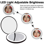 Mini miroir de poche à LED