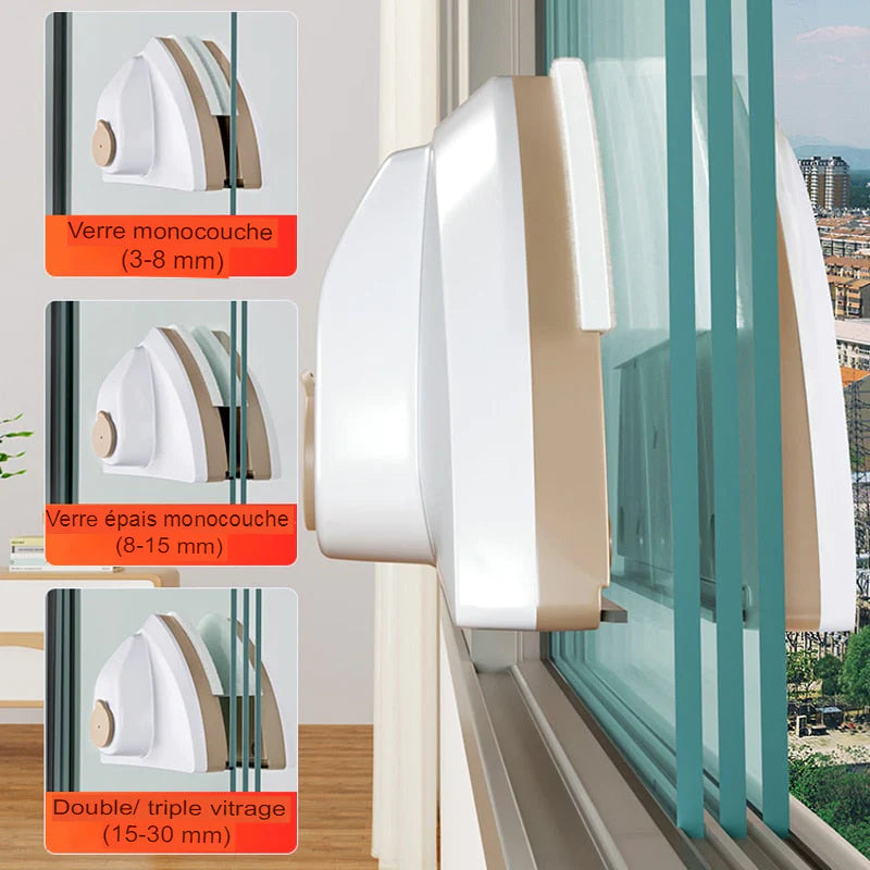 Nettoyeur magnétique double vitrage