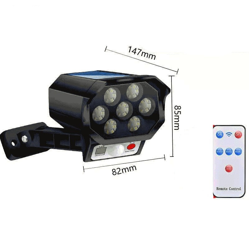 Lampe LED solaire rotative avec système PIR