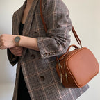 Mini sac bandoulière à double poches en Cuir PU