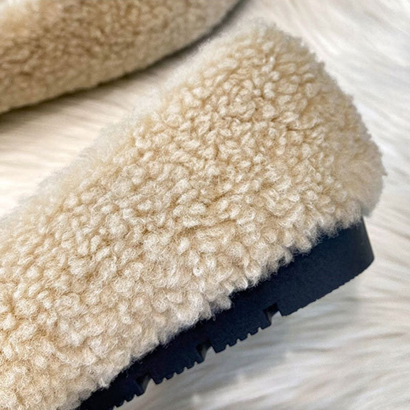 Mocassins d'intérieur en laine véritable