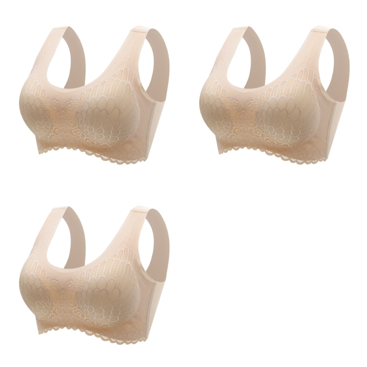 Lot de 3 Brassières Dentelle 5D sans couture