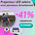 Projecteur LED solaire avec panneaux directionnels