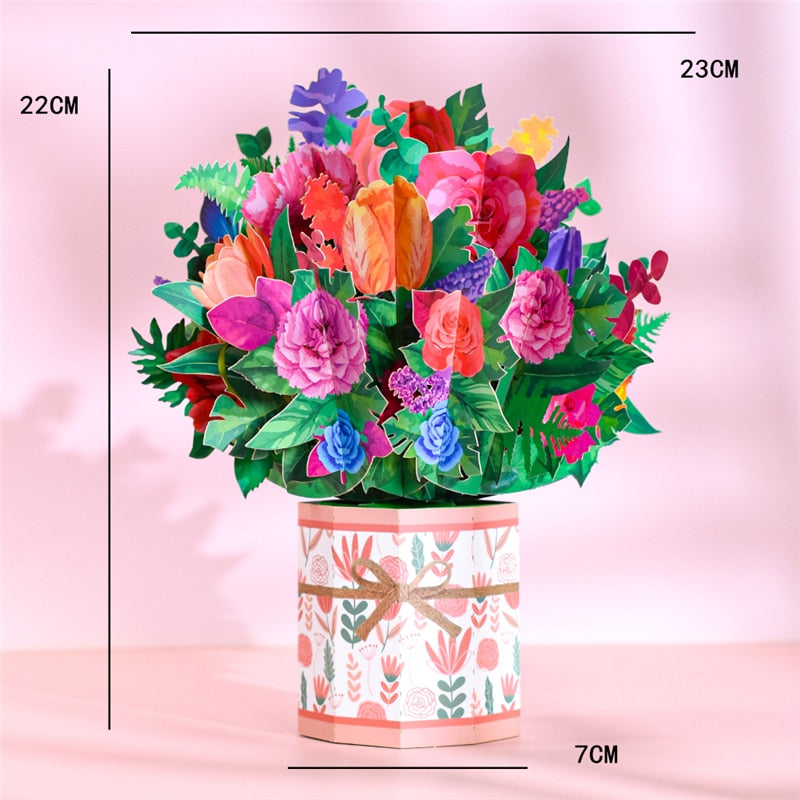 Pop Up Flower: Ramo de flores 3D - tarjeta de felicitación